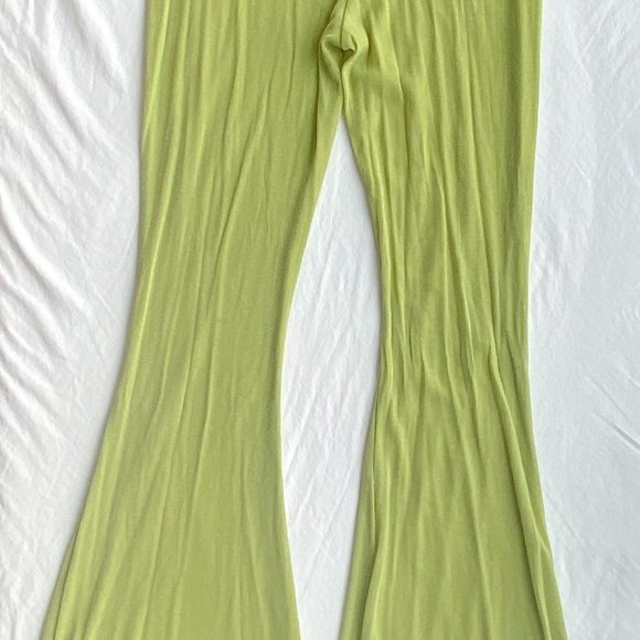 Hottie Couture Women's Green Stretchy High Waisted Flared Leg Pant - Picture 7 of 10